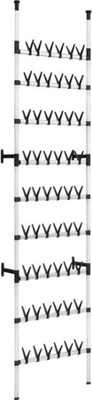 vidaXL Teleskop-Schuhregal aus Aluminium und Kunststoff in Schwarz oder Silber, H x B x T: 250 x 66 x 25 cm