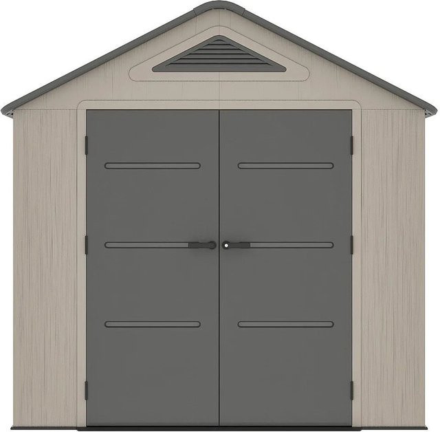 Vente-unique Schrebergartenhaus Anteva aus Kunststoff in Grau und Beige mit Satteldach, Höhe: 237 cm, Breite: 242 cm, Tiefe: 246 cm - Bild 1