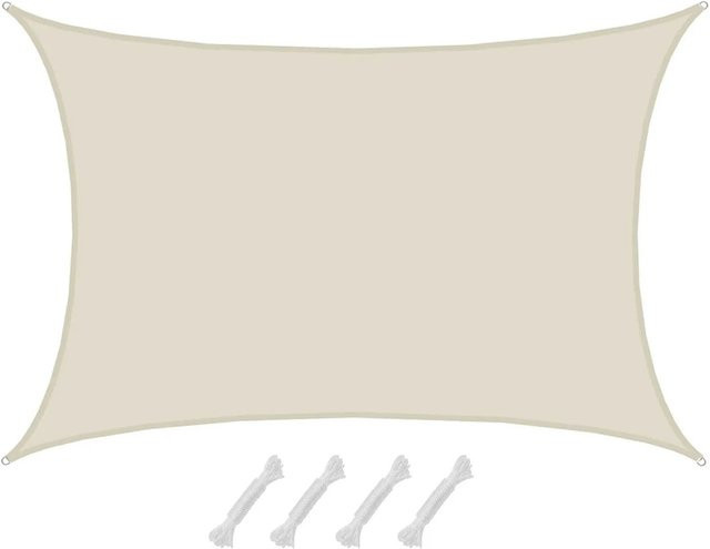 AMANKA Sonnensegel aus Polyester wasserdicht und UPF 50+ rechteckig in Beige, Breite: 7 m, Tiefe: 5 m - Bild 1