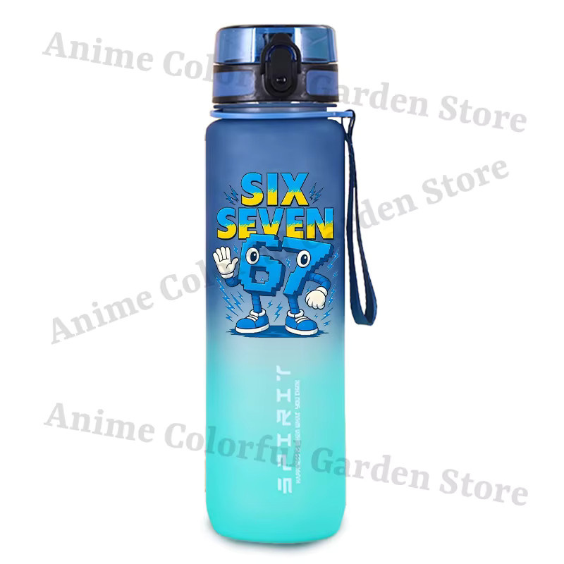 Steal A Brainrot Wasserflasche mit Cartoon-Aufdruck, 800ml Tragbarer Sportbecher für Männer und Frauen - Bild 2