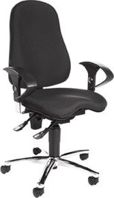 Topstar Bürodrehstuhl SITNESS 10 Schwarz mit Armlehnen und Stoffbezug, höhenverstellbar - Bild 2