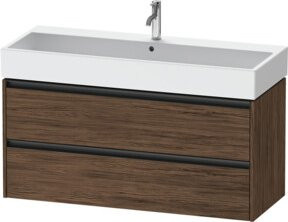 Duravit Waschtischunterschrank Ketho.2 in Nussbaum dunkel mit 2 Schubladen, wandhängend, Breite: 118,4 cm, Tiefe: 46 cm, Höhe: 54,9 cm - Bild 1
