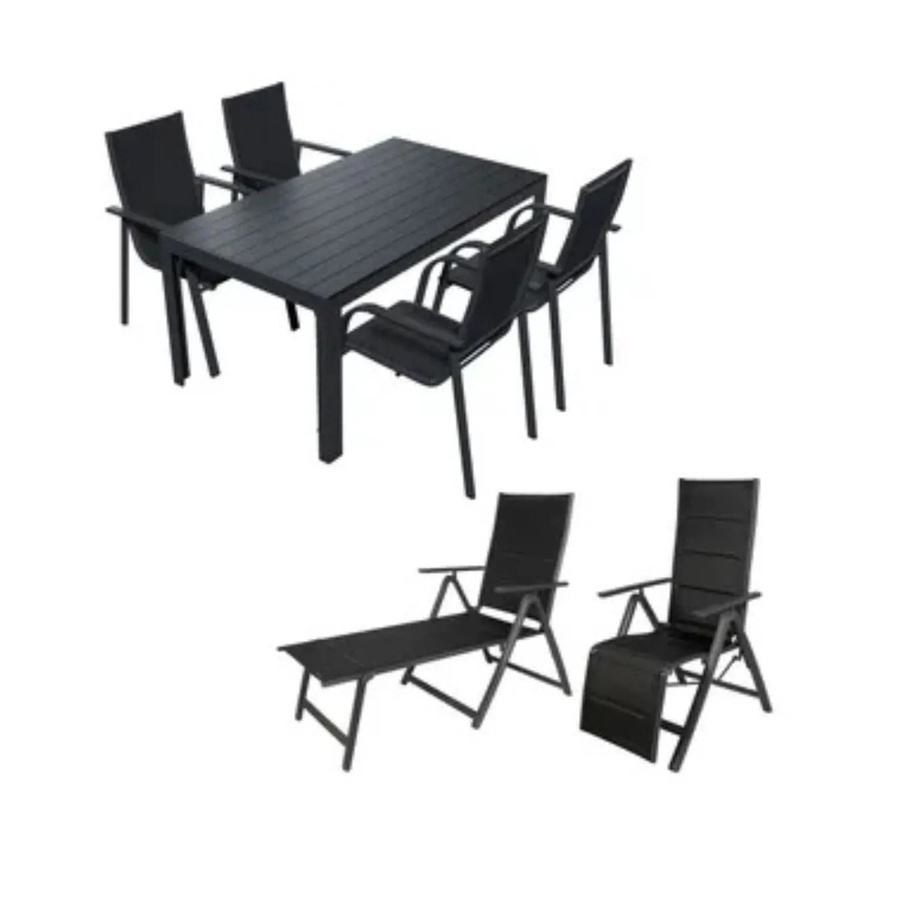 Lex Alu Gartensitzgruppe 7-teilig in Anthrazit und Schwarz - Bild 2