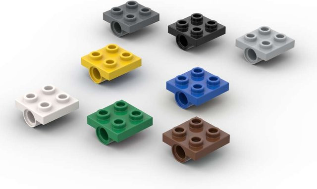 SixBricks Bausteine 2x2 mit Pin Löcher, 10-teiliges Set, Grau - Bild 1