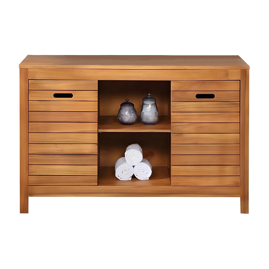 Vente-unique Waschbeckenunterschrank Pulukan aus Akazienholz in Natur Dunkel, Breite: 130 cm - Bild 2