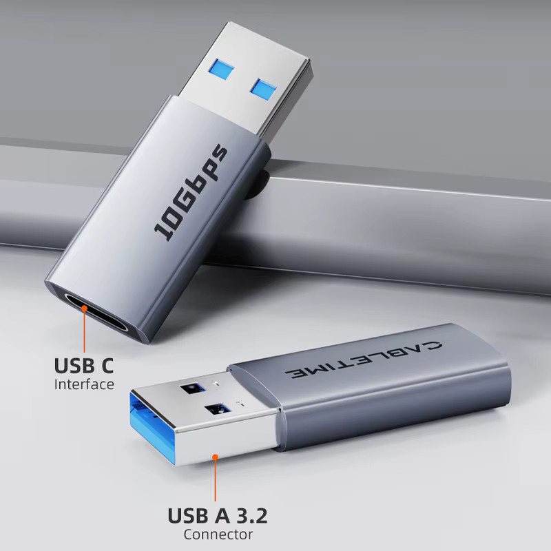 CABLETIME USB 3.2 Gen 2 Typ A auf Typ C Adapter C516 für 10 Gbit/s Datenübertragung und Laden - Bild 2