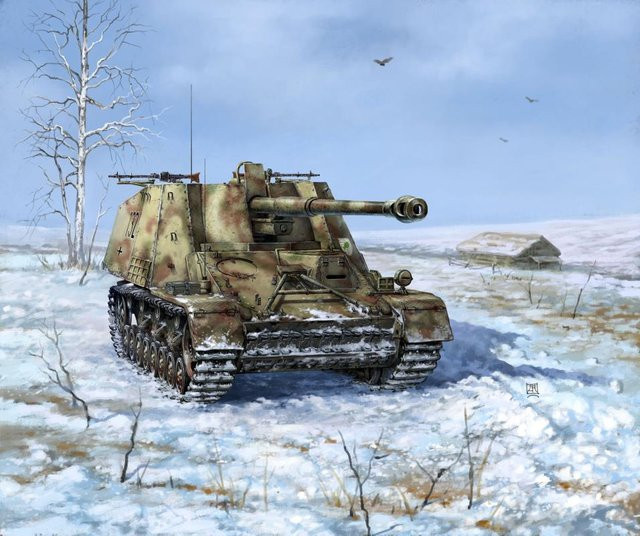 Zvezda Sd.Kfz.164 Nashorn, Fahrzeug, 1:100 - Bild 1