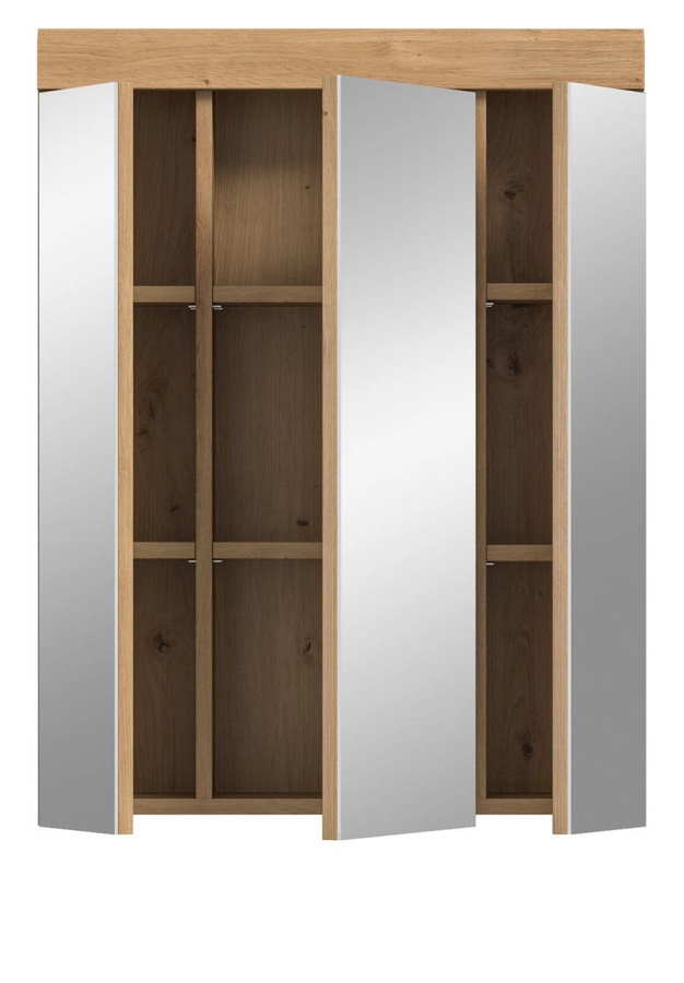 Inn.Furn Badezimmer Spiegelschrank Shawn in Eiche, Breite: 60 cm, mit LED-Beleuchtung und Glastüren - Bild 6