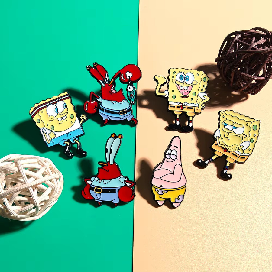 Bandai Broschen-Set, SpongeBob Schwammkopf, Emaille-Pins, Unisex - Bild 2