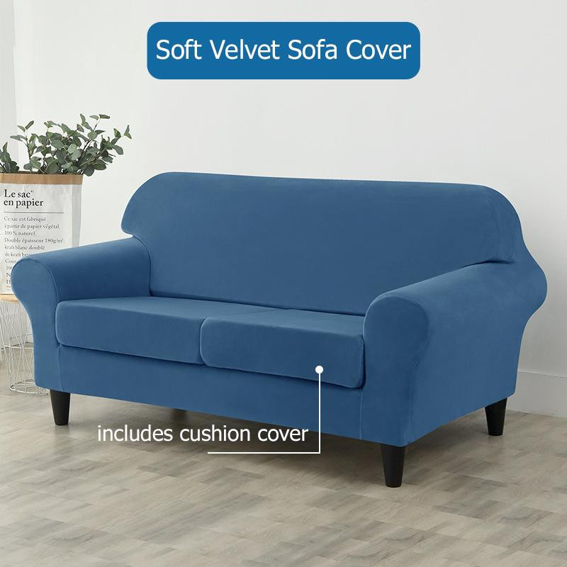 Weicher Sesselbezug aus Samt in Dunkelgrün für 1-Sitzer, Stretch-Möbelschutz aus Polyester für dein Wohnzimmer (Breite: 80-120 cm) - Bild 2