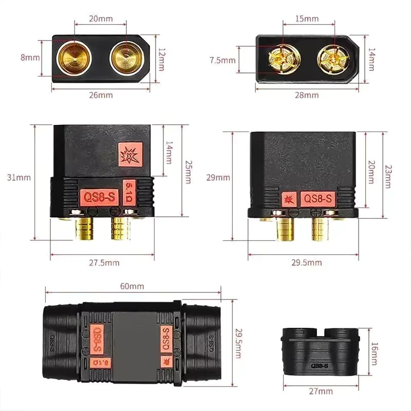 DIVEDEER Anti-Funken Ladeadapter für elektrische Motorräder und Gabelstapler QS8 QS9 QS10 in Schwarz - Bild 4