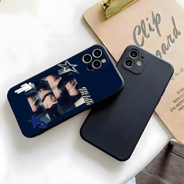 SINGER B Billie Eilish Handyhülle für iPhone 11 bis 17 Pro Max, stoßfestes Softcover, Schwarz - Bild 1