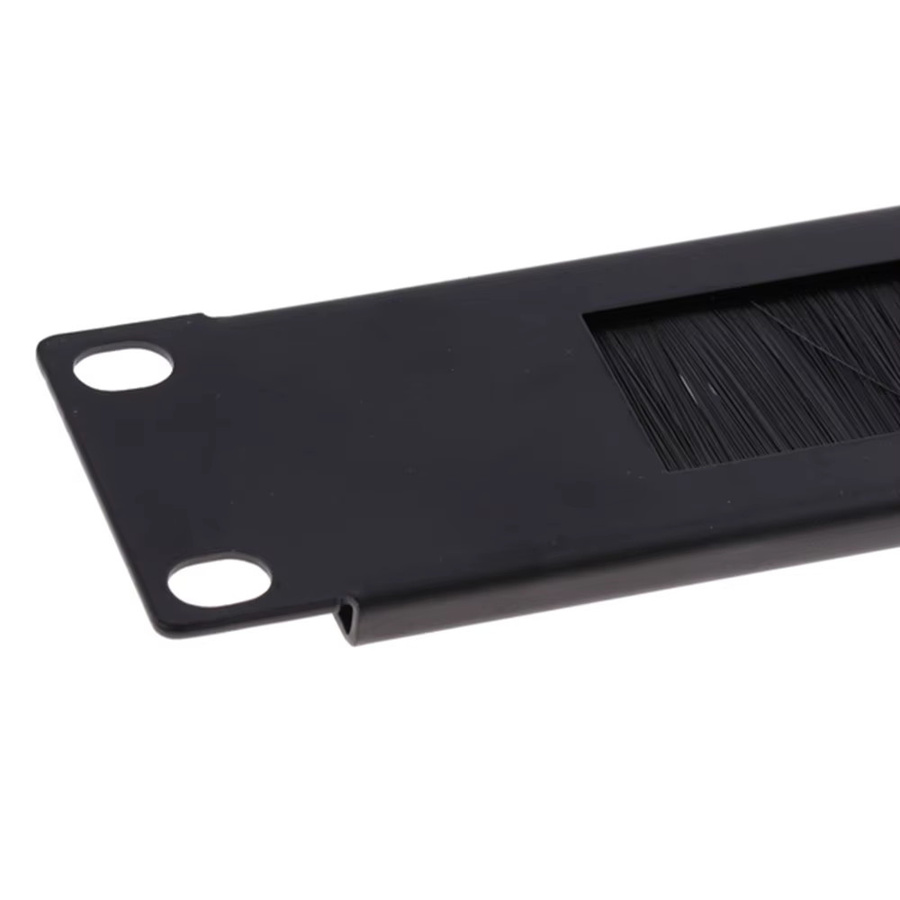 19 Zoll Rack Montage Bürstenpanel für Server-Schränke zur Kabelmanagement-Lösung in Schwarz - Bild 2