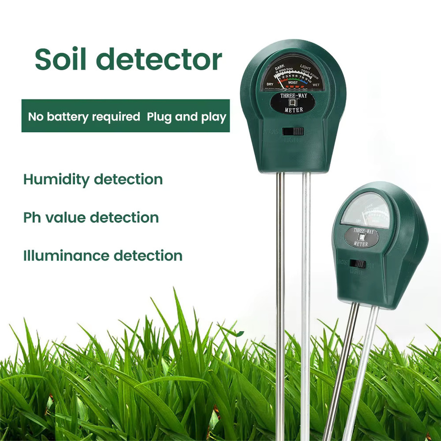 3-in-1 Garten-PH-Messgerät in Grün zur Messung von Bodenfeuchtigkeit, Sonnenlicht und pH-Wert für deine Pflanzen - Bild 2