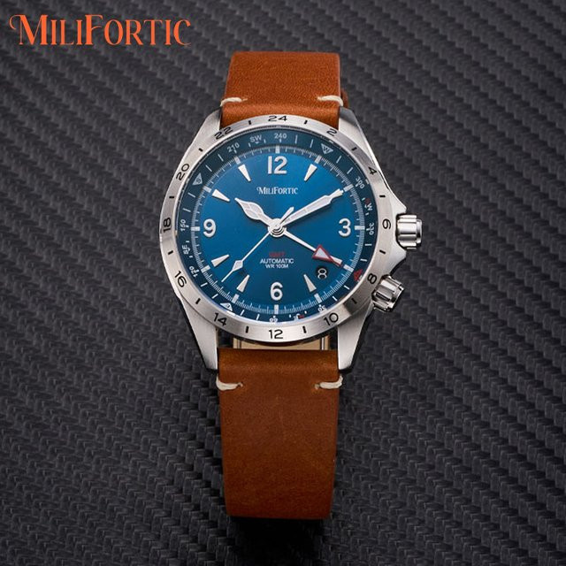Milifortic Alpinist GMT Homage Armbanduhr, Automatik, 39,5 mm, Herren - Bild 1