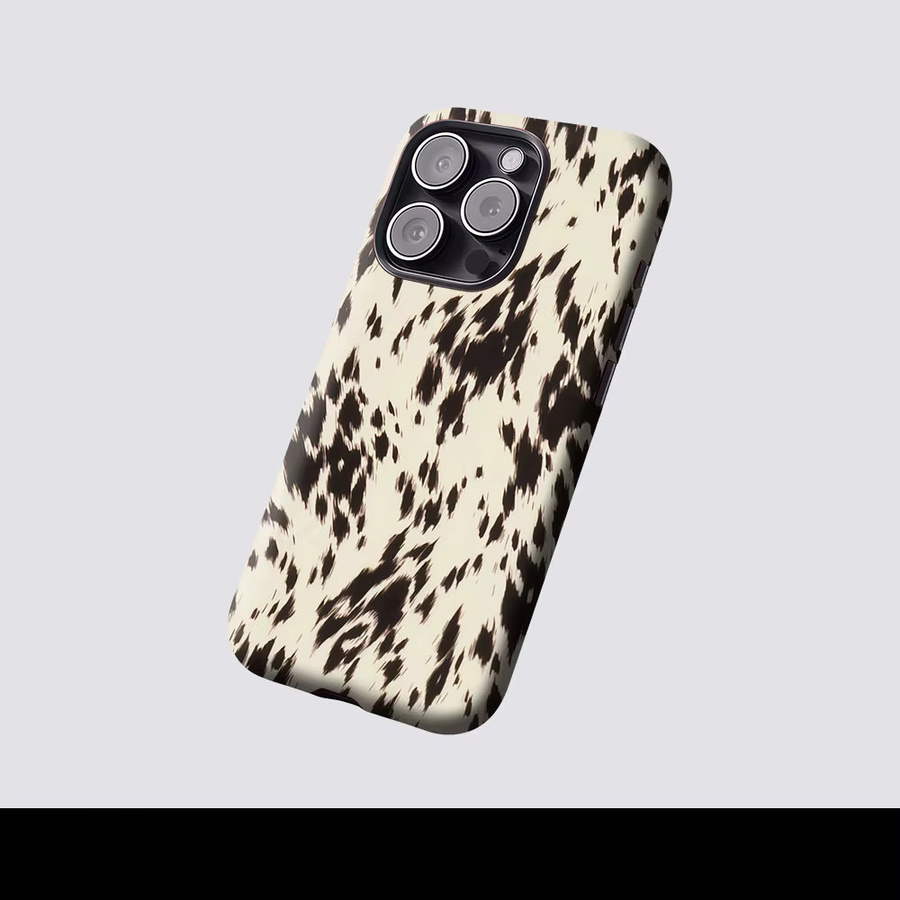 Aurbe Matte 2-in-1 MagSafe Hülle für iPhone 17 16 15 14 Plus Pro Max Stoßfeste Hartschale Schwarz und Creme Gesprenkelt - Bild 2