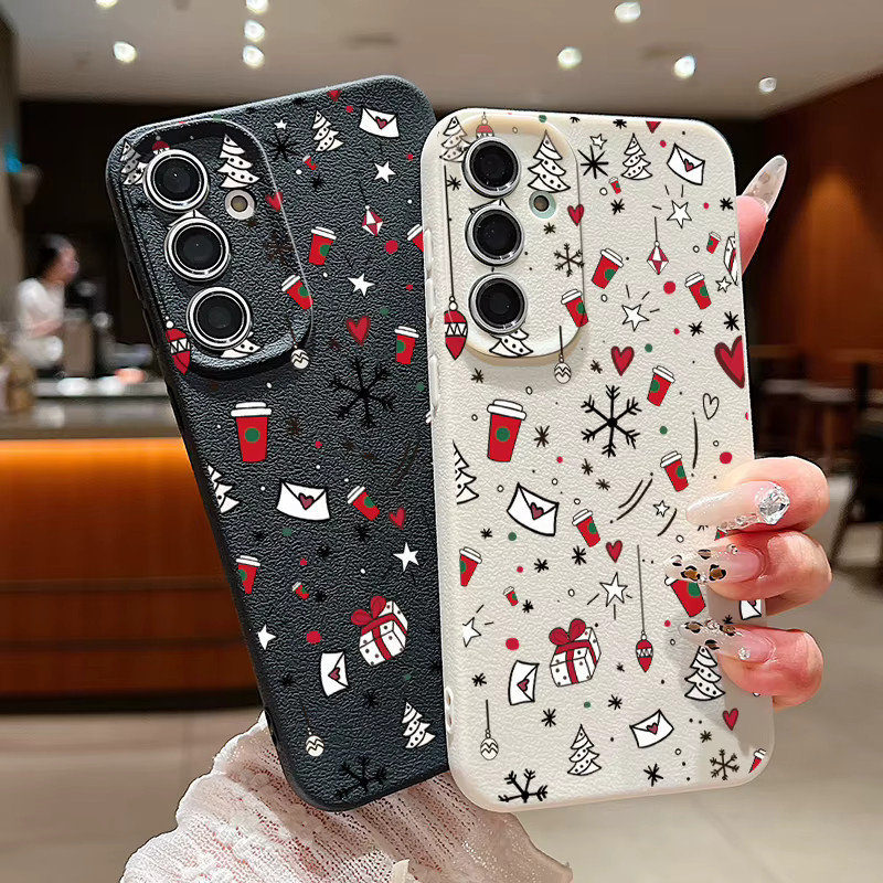 Weiche Handyhülle mit Weihnachtsmuster für Samsung Galaxy S25 Ultra, S24 FE, S23, S22, A55, A54, A16, A15 und weitere Modelle in Multicolour und Braun - Bild 2
