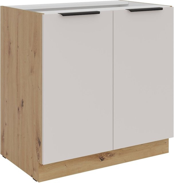 Küchenunterschrank SOLANO in Kaschmir Beige mit Einlegeboden, Breite: 80 cm - Bild 1