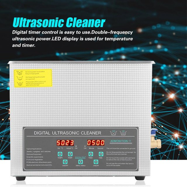 Aimo Digitaler Ultraschallreiniger aus Edelstahl mit Doppelfrequenz, 10 l, Silber - Bild 1