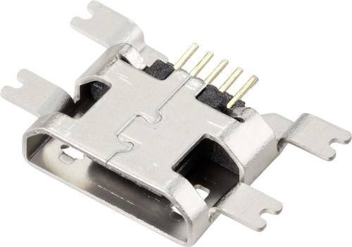 TRU COMPONENTS TC-9201988 Micro-USB 2.0 SMD Einbaubuchse, horizontal, Silber - Bild 1