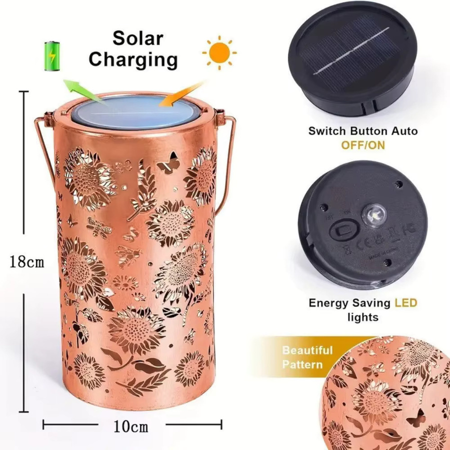 Leclstar Bunte Sonnenblumen-Solarlaternen für den Außenbereich, Wasserfeste Solar-Gartenleuchten in Mehrfarben zur Dekoration von Veranda, Rasen und Wegen - Bild 2