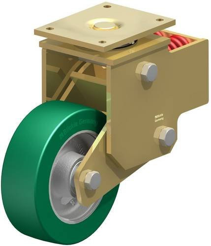 Blickle Lenkrolle LSFN-GST 252K gefedert in Silber und Grün mit 250 mm Rad-Durchmesser und 1400 kg Tragfähigkeit - Bild 1