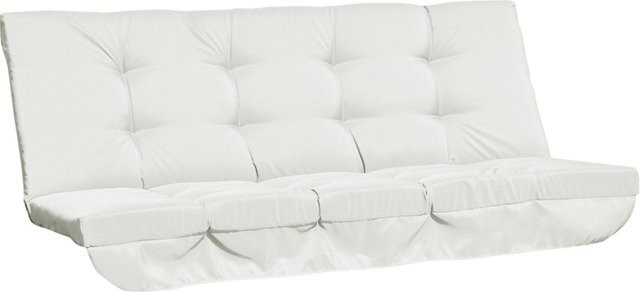 Outsunny Sitzkissen beige aus Polyester mit Bindebändern, wasserabweisend und atmungsaktiv, B/H/L: 100 x 8 x 170 cm - Bild 1