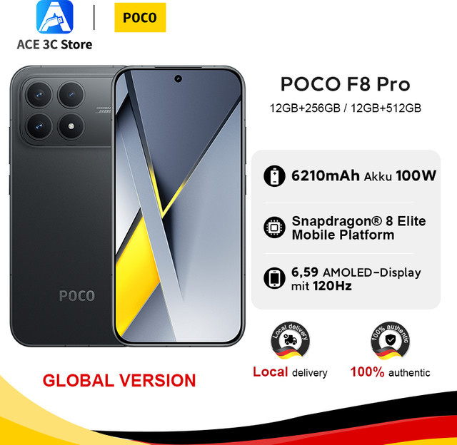 Xiaomi POCO F8 Pro Smartphone 5G Grau 256 GB mit 6,59 Zoll Display - Bild 1