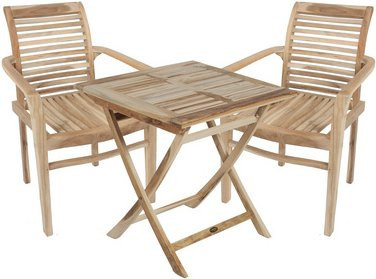 GARDEN PLEASURE Tischgruppe JAVA aus Teakholz in Braun, 3-teilig, B/T/H: 170 x 70 x 75 cm - Bild 1