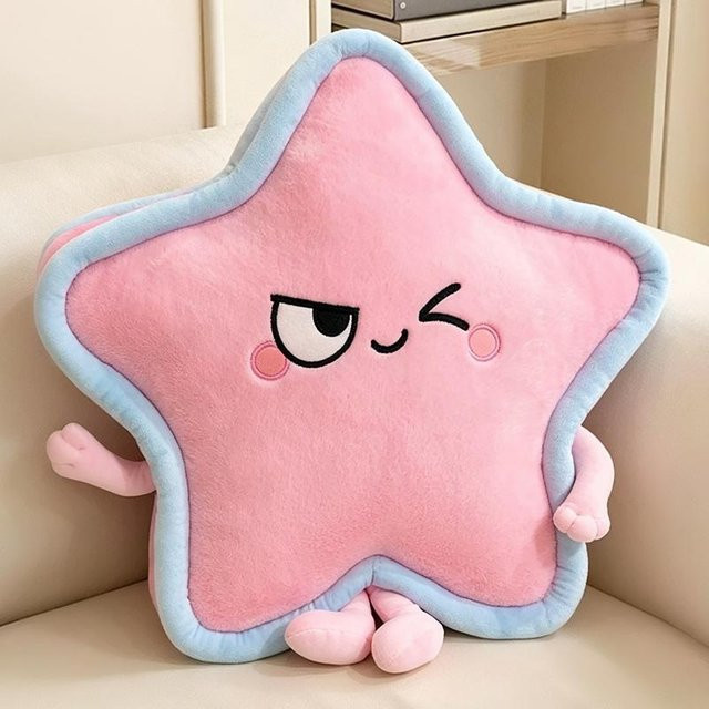 Yiran toy Stern Plüschkissen mit Blinzelndem Auge in Rot, Gelb oder Rosa, B/H: 40 x 40 cm oder 60 x 60 cm - Bild 1