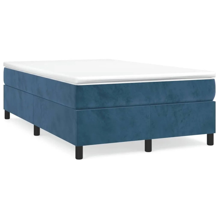 vidaXL Boxspringbett aus Samt in Dunkelblau, B/T/H: 120 x 200 x 35 cm - Bild 2