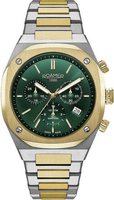 Roamer Chronograph, Edelstahl, Quarz, 40 mm, Grün, Herren - Bild 1