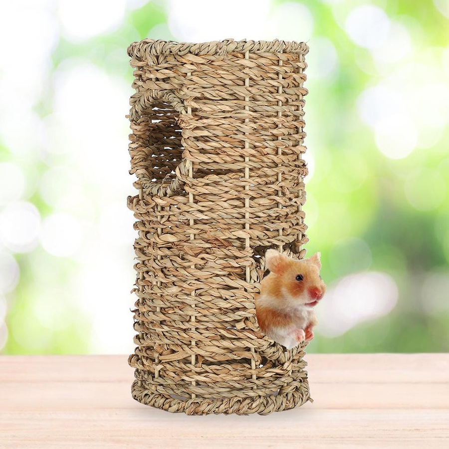 Atmungsaktiver Hamstertunnel aus Wassergras von mfySpace als Haustiernest für Chinchillas und Eichhörnchen - Bild 2