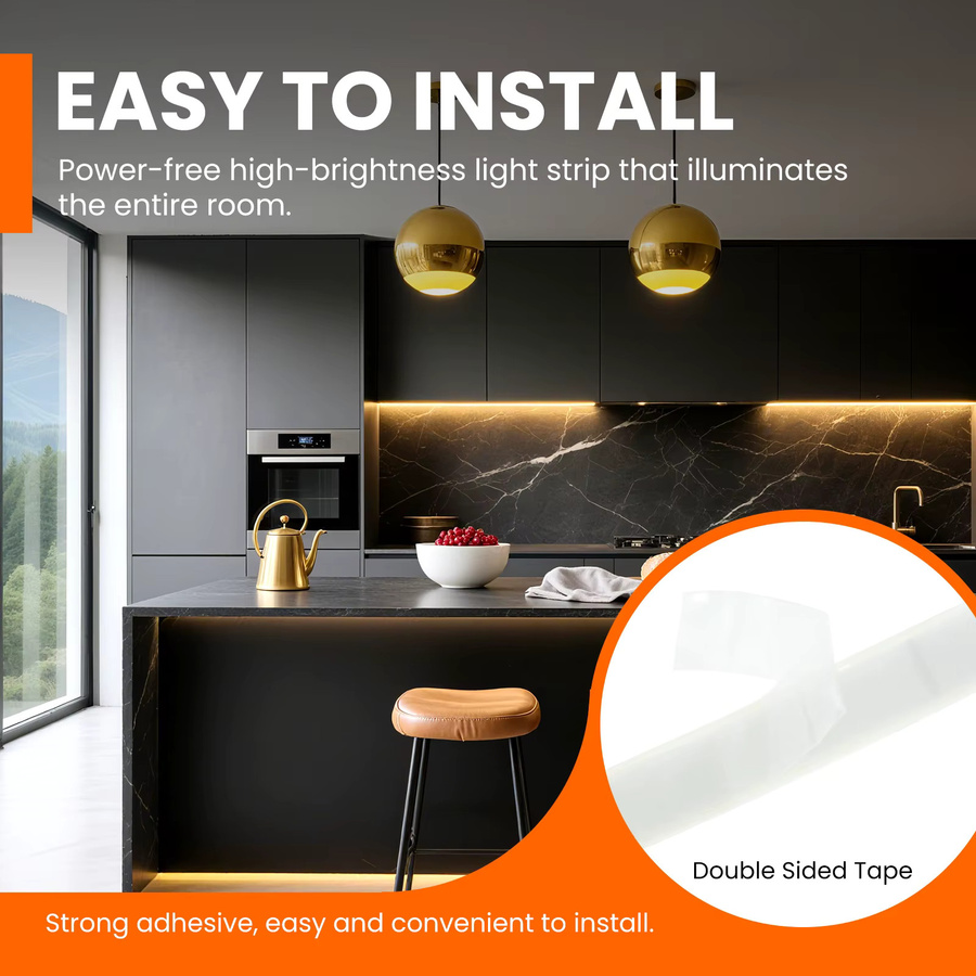 KISUFU COB-LED-Neonstreifen IP67 Wasserdicht, Warmweiß, Selbstklebend und Schneidbar, Flexibles Silikon-Lichtband für Innen- und Außenbereiche - Bild 4