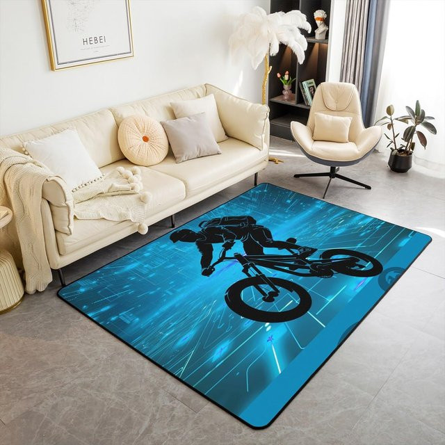 Karpetti Teppich Schneegipfellandschaft in Blau, B/H: 90 x 60 cm - Bild 1