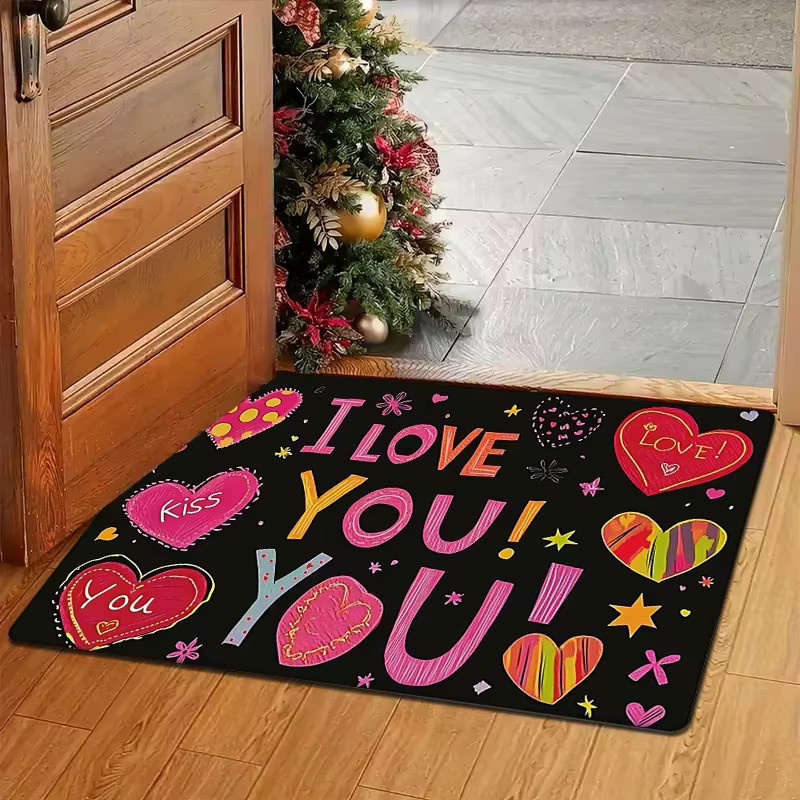 VIKAMA Fußmatte mit romantischem Slogan, mehrfarbig, B/T: 60 x 40 cm - Bild 3