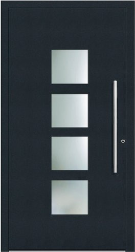 KNOCK Aluminium-Haustür Marte in Anthrazit Grau mit Glaseinsatz, modern, RC2, B: 110,0 cm, H: 210,0 cm - Bild 1