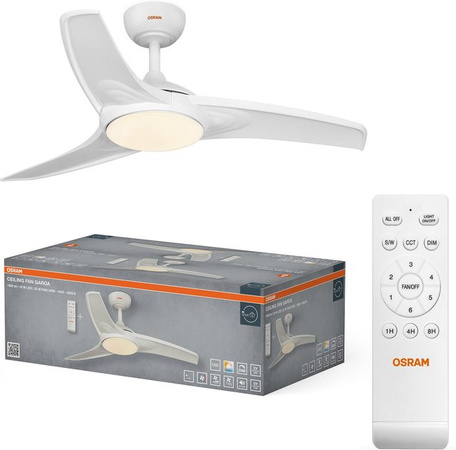 OSRAM LED Deckenventilator Garoa, Weiß, Durchmesser: 106,5 cm, 40W, 1100lm, CCT