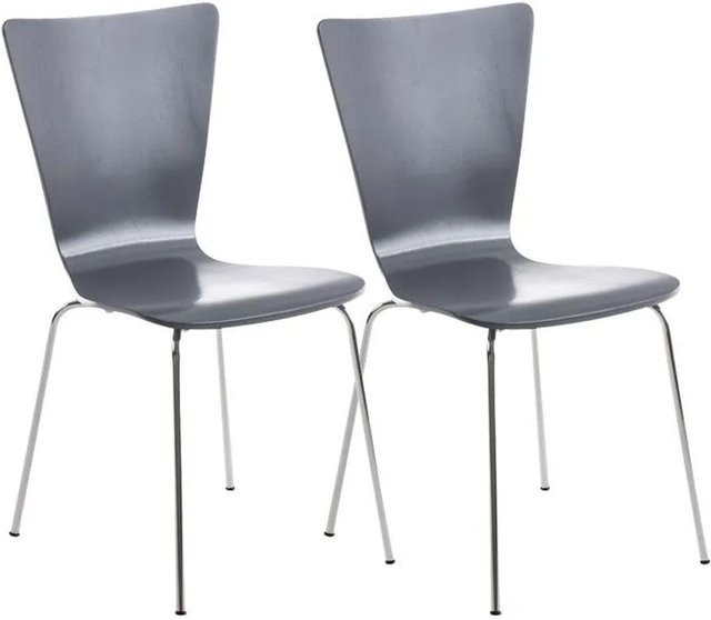 CLP 2er Set Besucherstuhl Aaron in Grau, stapelbar, modern - Bild 1