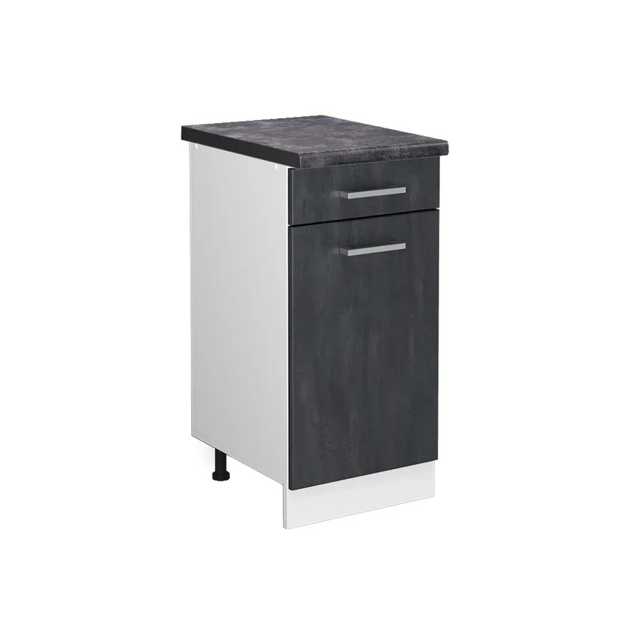 Vicco Küchenunterschrank R-Line Schubladenschrank in Schwarz Beton und Anthrazit mit weißem Korpus, Breite: 40 cm - Bild 2