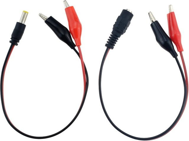 YTDMEN DC Power Messleitungen mit Krokodilklemmen und Barrel-Stecker 5,5 x 2,1 mm, Rot, Länge: 25 cm - Bild 1