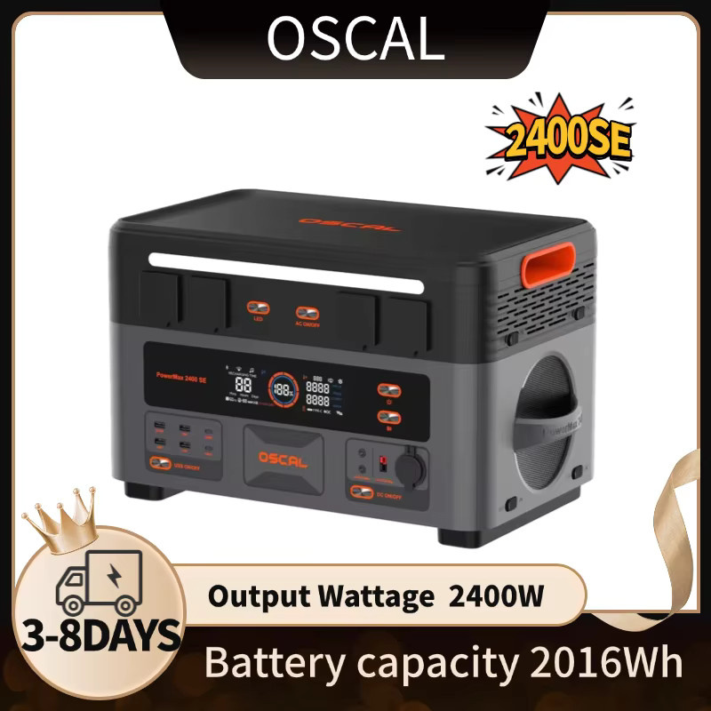 OSCAL PowerMax Kraftstation mit 2400 W Leistung und 2016 Wh Kapazität für Camping und Notfälle - Bild 7