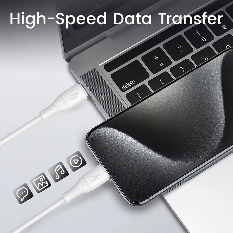 LYNXZ USB-A auf Typ-C Schnellladekabel 60W mit 480Mbps Datenübertragung in Weiß - Bild 2