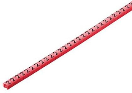 Weidmüller Kennzeichnungsring CLI C 02-3 RT/SW 2 CD in Rot mit Aufdruck 2 für Außendurchmesser 1,3 bis 3 mm - Bild 1
