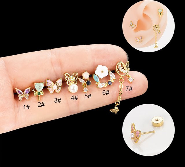 Mling Ohrstecker Edelstahl, Gold, Mini-Flachohrstecker - Bild 1