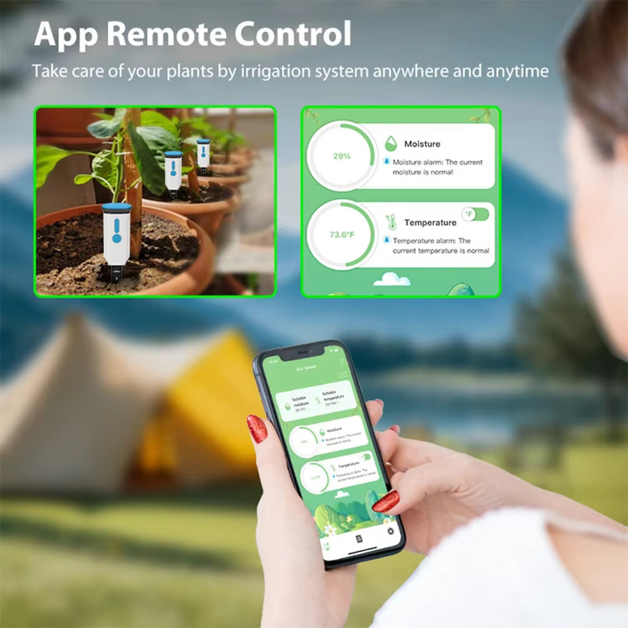 Haozee Tuya Smart WiFi Bodenfeuchtigkeitssensor IP66 Wasserdicht in Weiß mit Echtzeit-Temperatur- und Feuchtigkeitsmonitor für deine Gartenautomatisierung - Bild 4