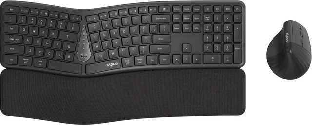 Rapoo 8810ME Wireless Multi-Mode Tastatur-Maus-Set mit Bluetooth, QWERTZ, Grau - Bild 1