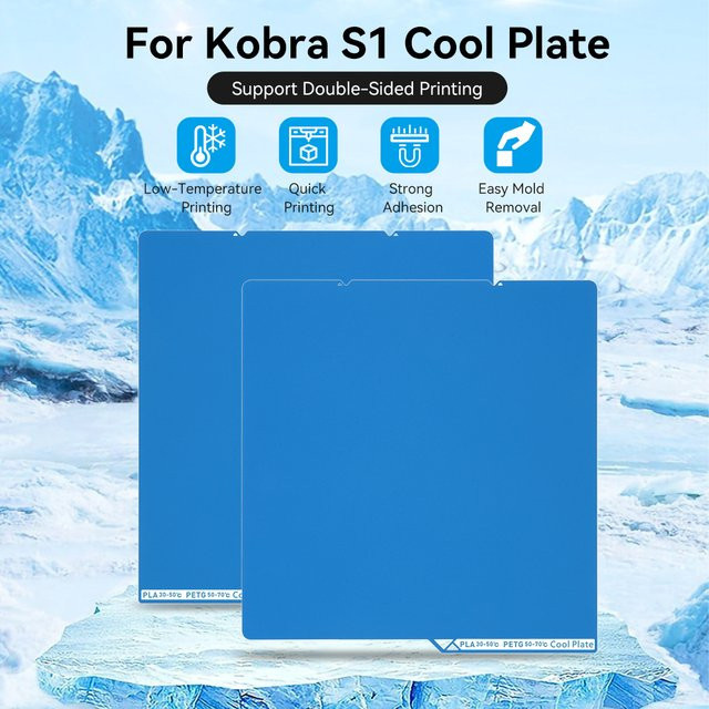 Anycubic Doppelseitige Bauplatte aus Federstahlblech für Kobra S1 Heat Bed 3D-Drucker, B/T: 266 x 264 mm - Bild 1