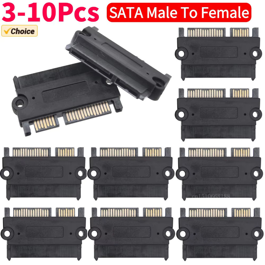 VODOOL SATA Männlich zu Weiblich Power Daten Konverter 22Pin Adapter in Schwarz - Bild 2