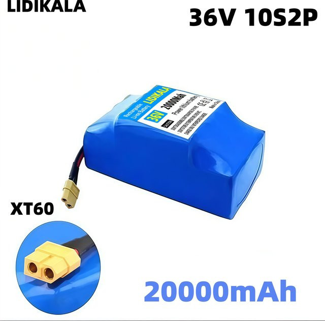 Wiederaufladbarer Lithium-Akku 20000mAh 36V 10s2p in Blau für Hoverboards, Einräder und selbstbalancierende Elektroroller - Bild 1